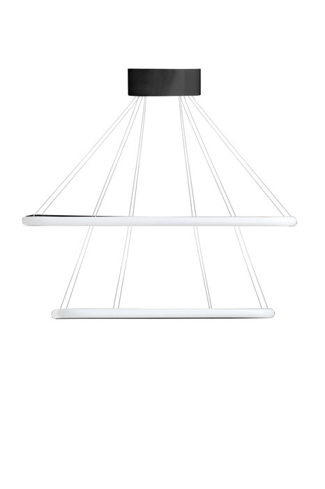 Opviq Lámpara de Araña Duple Rectangular Negra con Luz Amarilla